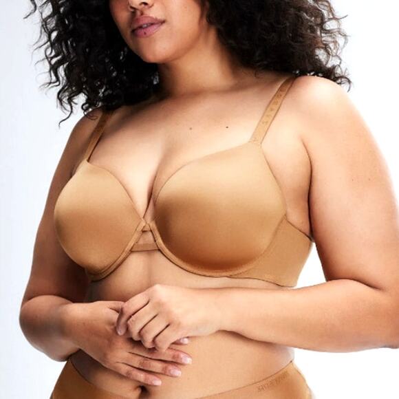 SAVAGE X FENTY Women's Sweet Latte Nude Microfiber T-shirt Bra Size 38DDD - Picture 1 of 11